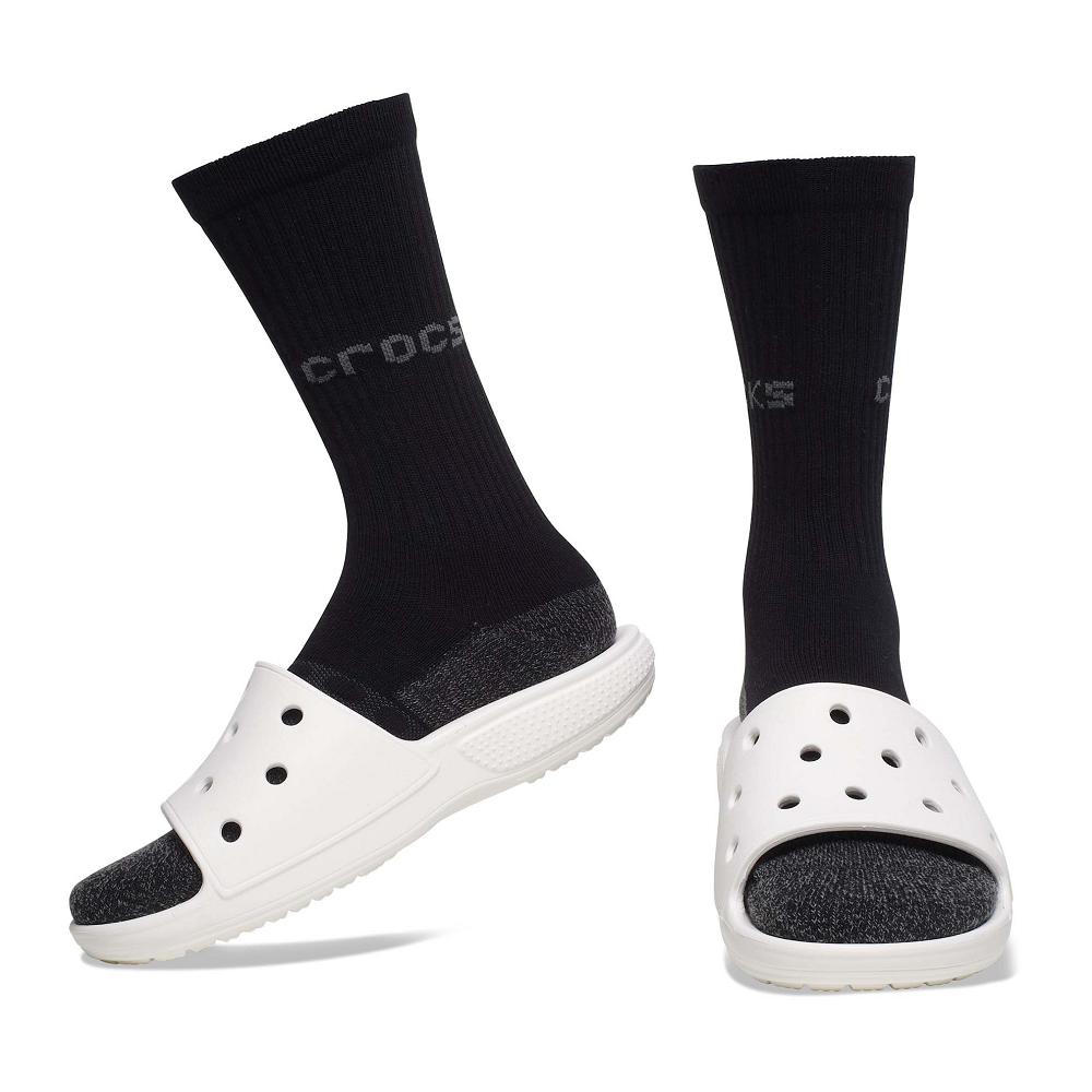 Crocs Adult Crew Solid 3Türkiye -Pack Beyaz Siyah | FKWCIO827