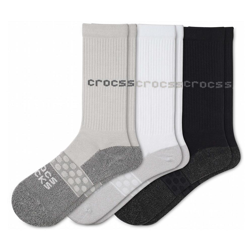 Crocs Adult Crew Solid 3Türkiye -Pack Beyaz Siyah | FKWCIO827