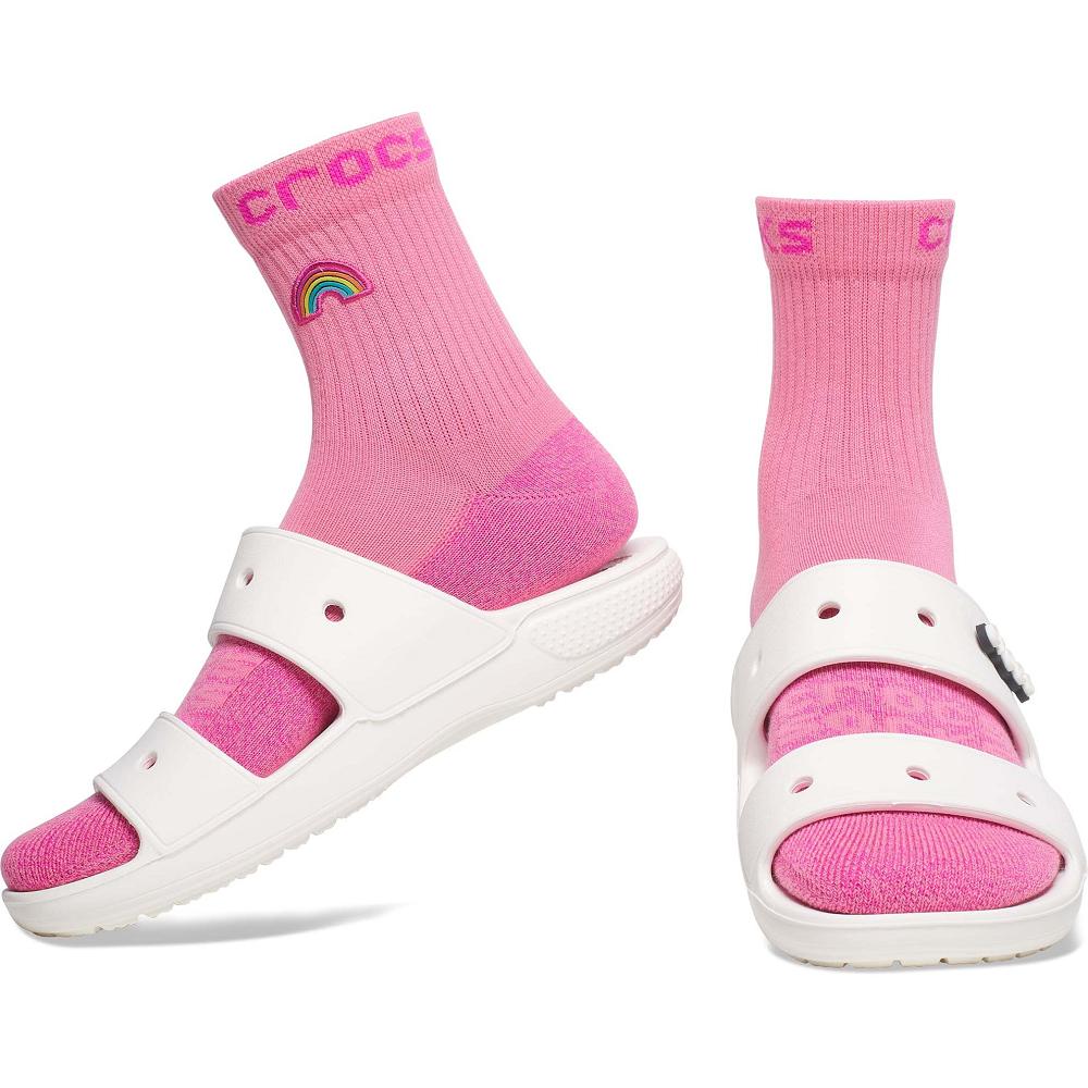 Crocs Adult Quarter Graphic 3Türkiye -Pack Pembe | UZDLHQ360