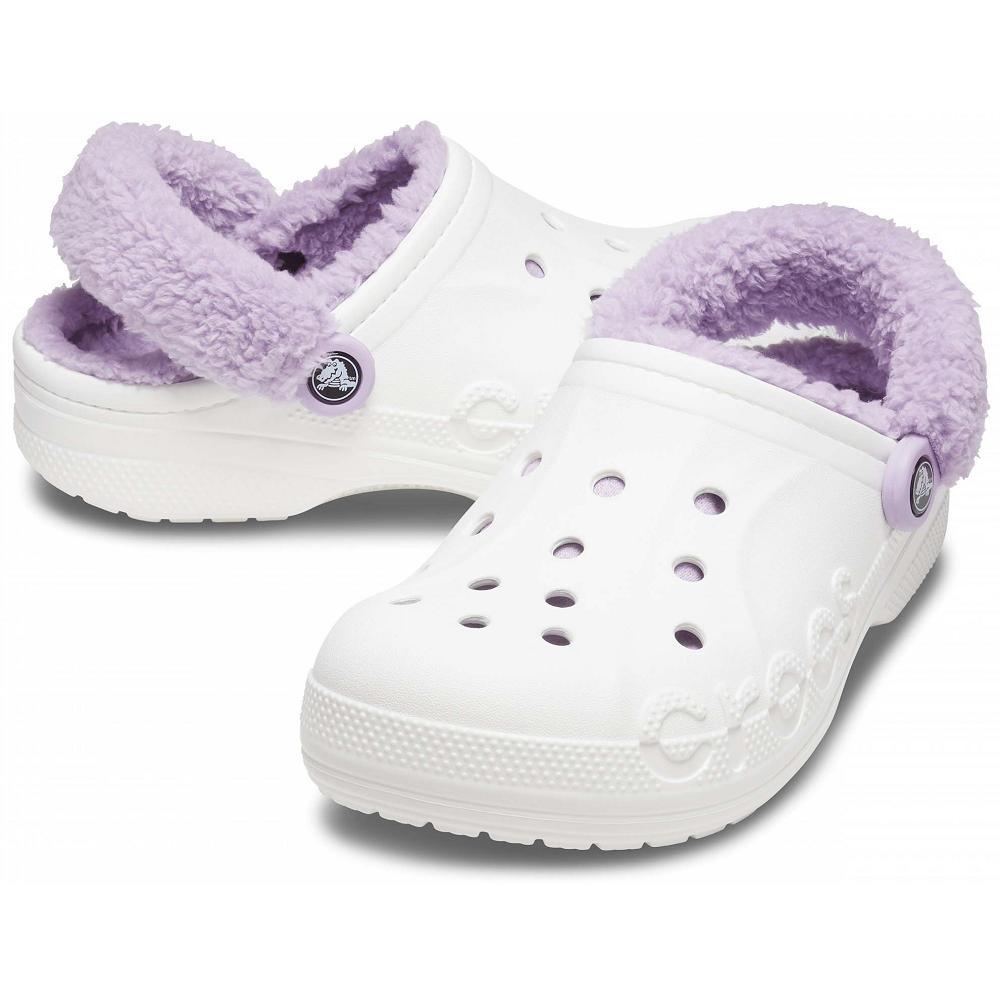 Crocs Baya Lined FuzzTürkiye -Strap Beyaz | KPZXBW107