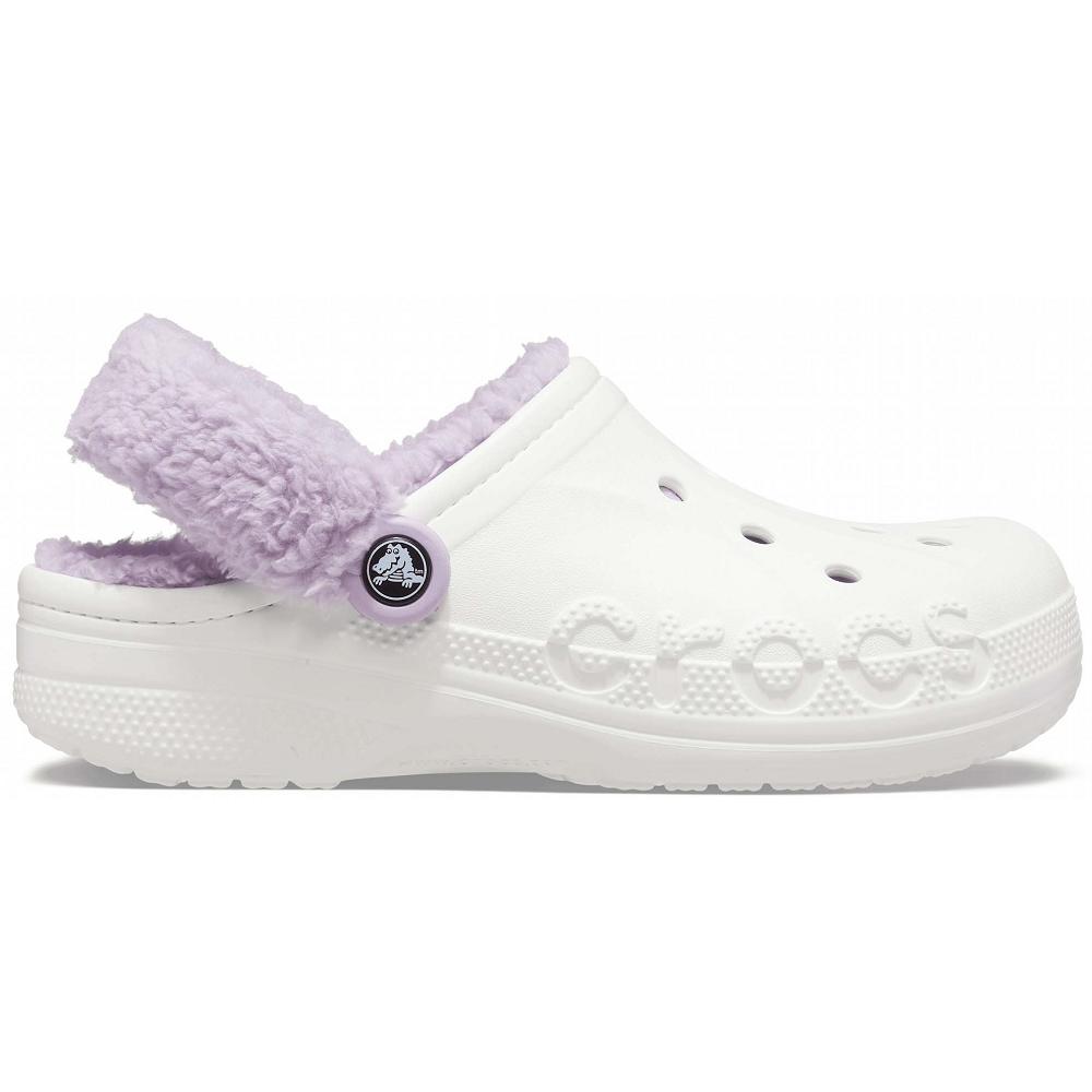 Crocs Baya Lined FuzzTürkiye -Strap Beyaz | KPZXBW107
