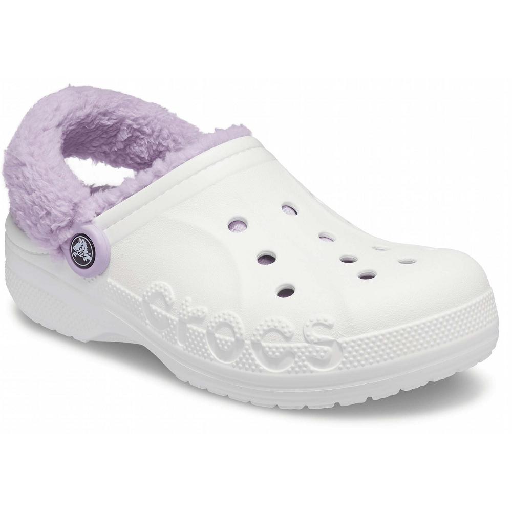 Crocs Baya Lined FuzzTürkiye -Strap Beyaz | KPZXBW107