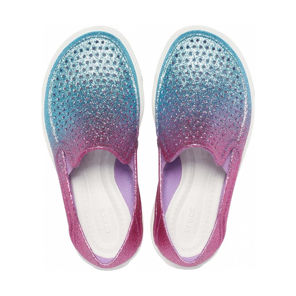 Crocs CitiLane Roka Glitter SlipTürkiye -On Açık Turkuaz Pembe | PEBAGL568