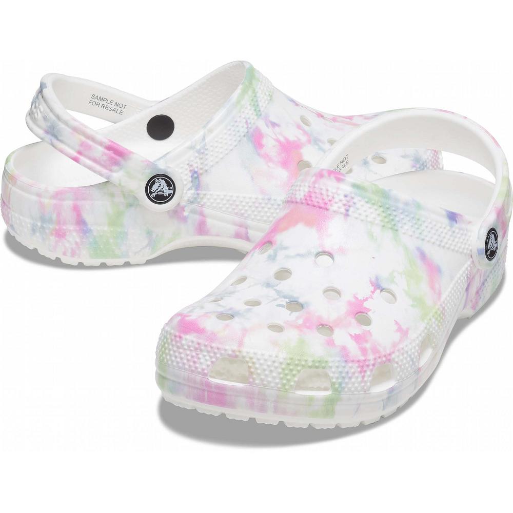 Crocs Classic Bleach Dye Beyaz Renkli | OSLUIG057