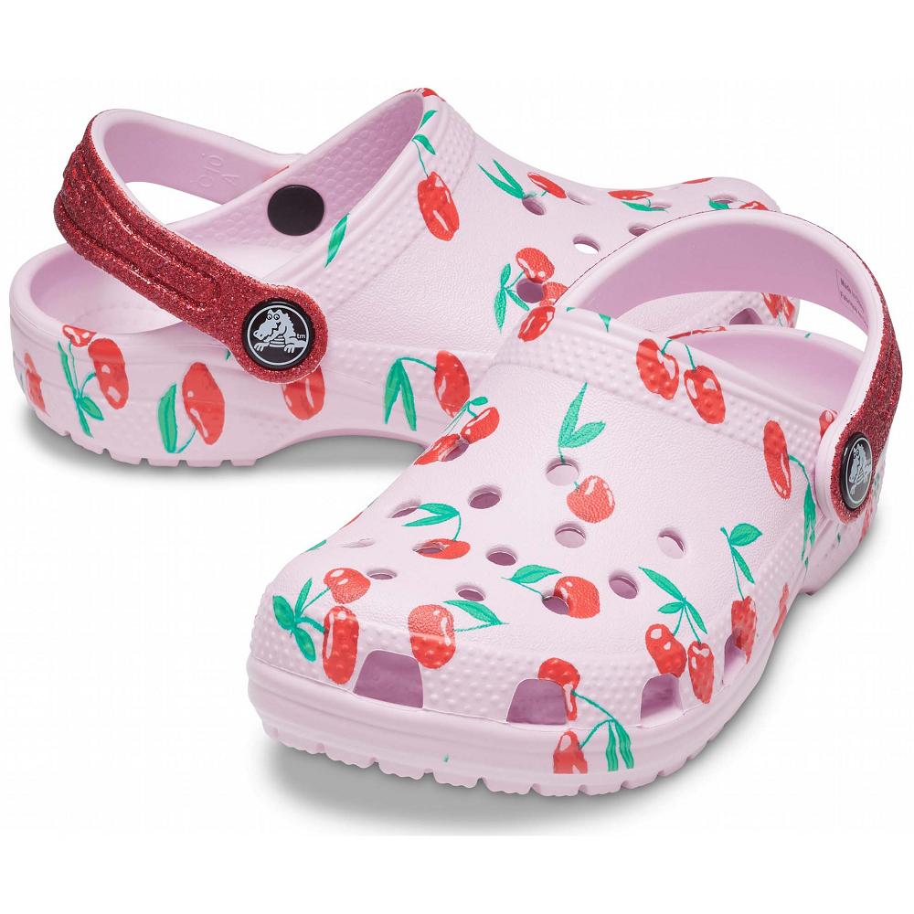 Crocs Classic Food Print Pembe | NXSUVM715