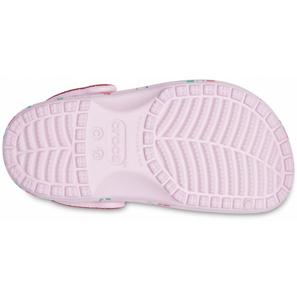 Crocs Classic Food Print Pembe | NXSUVM715