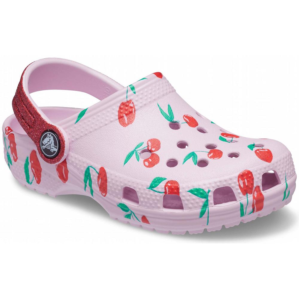 Crocs Classic Food Print Pembe | NXSUVM715