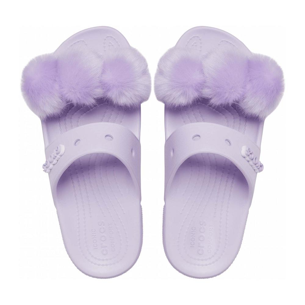 Crocs Classic Fur Sure Mor | QEFDOJ542