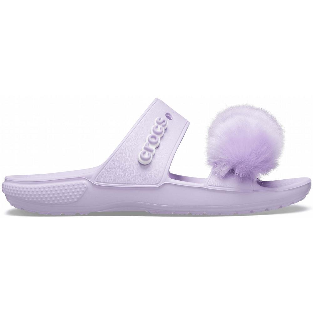 Crocs Classic Fur Sure Mor | QEFDOJ542