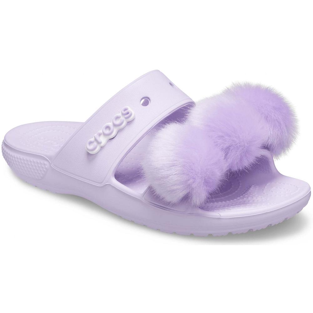 Crocs Classic Fur Sure Mor | QEFDOJ542