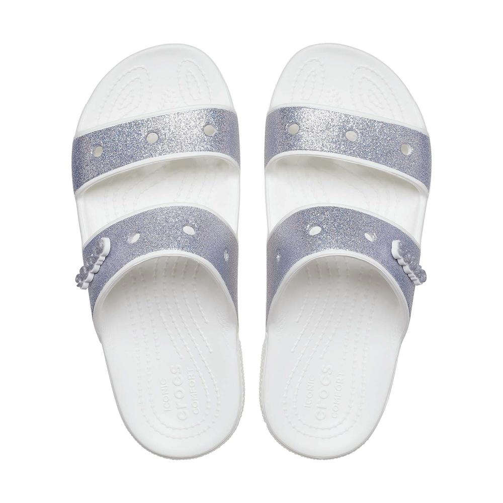 Crocs Classic Glitter Gümüş Beyaz | ZVJAUT234