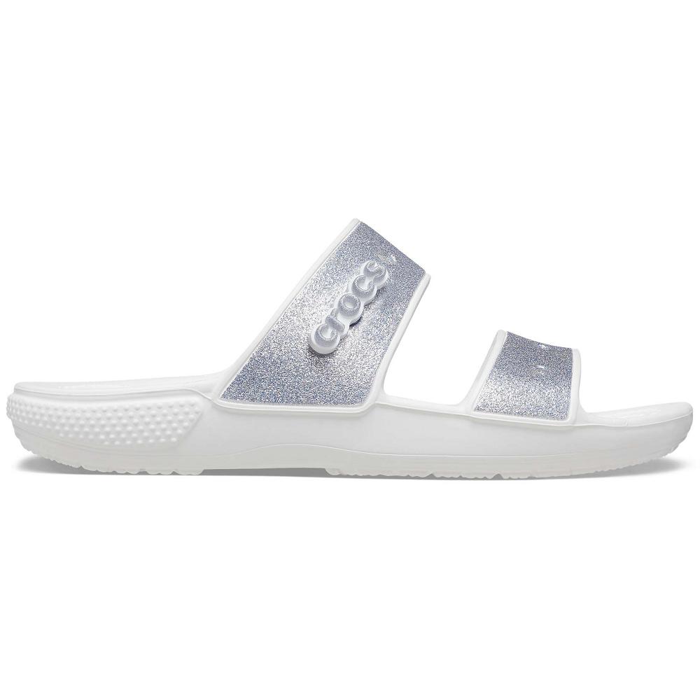 Crocs Classic Glitter Gümüş Beyaz | ZVJAUT234