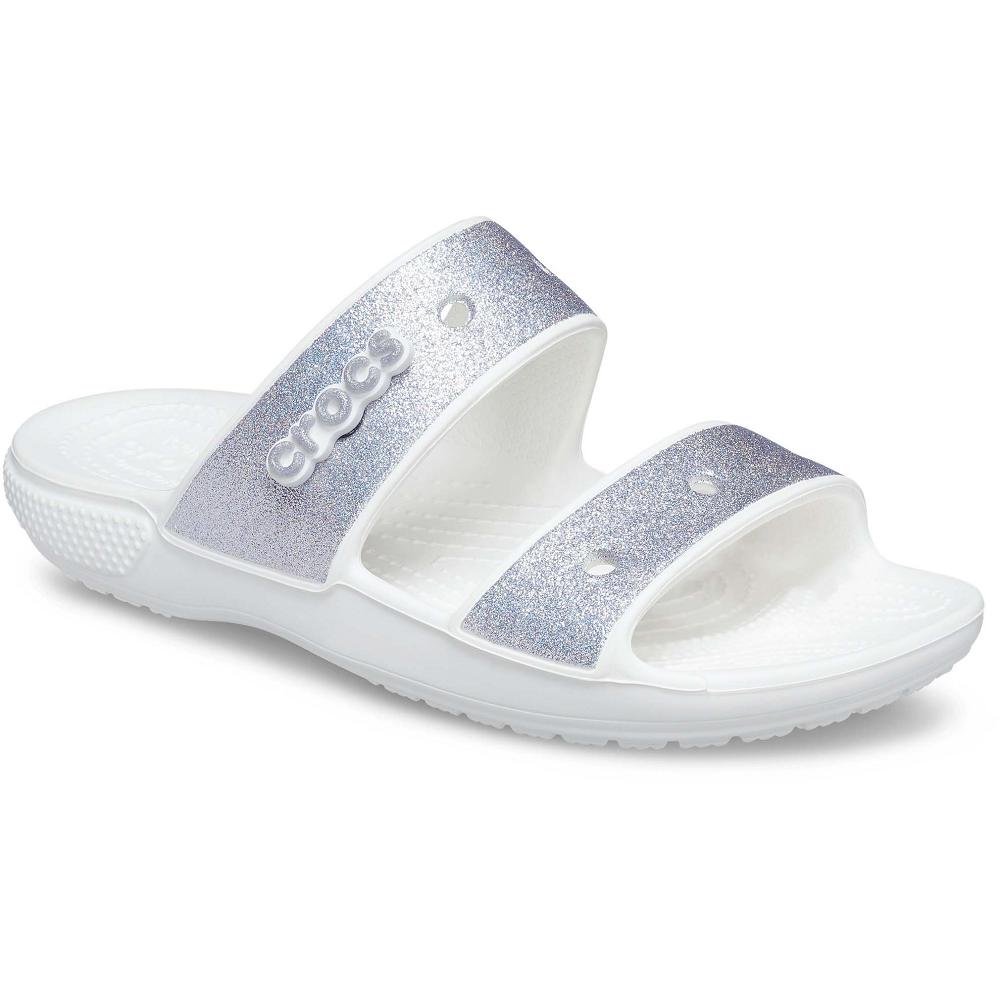 Crocs Classic Glitter Gümüş Beyaz | ZVJAUT234