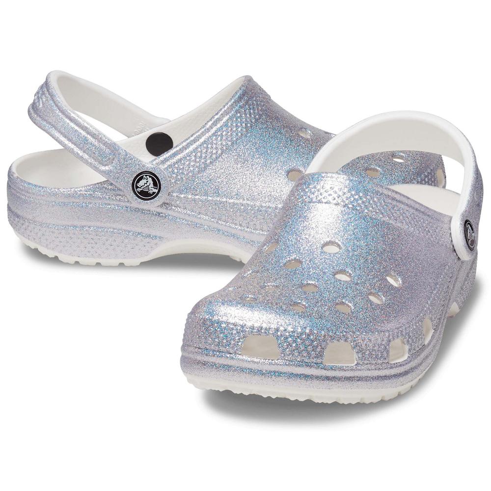Crocs Classic Glitter Gümüş | DLBGIH382