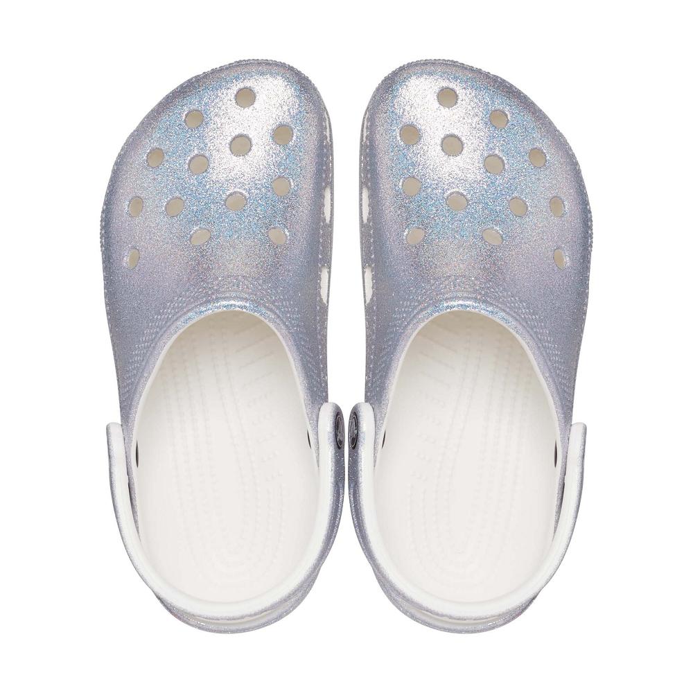Crocs Classic Glitter Gümüş | DLBGIH382