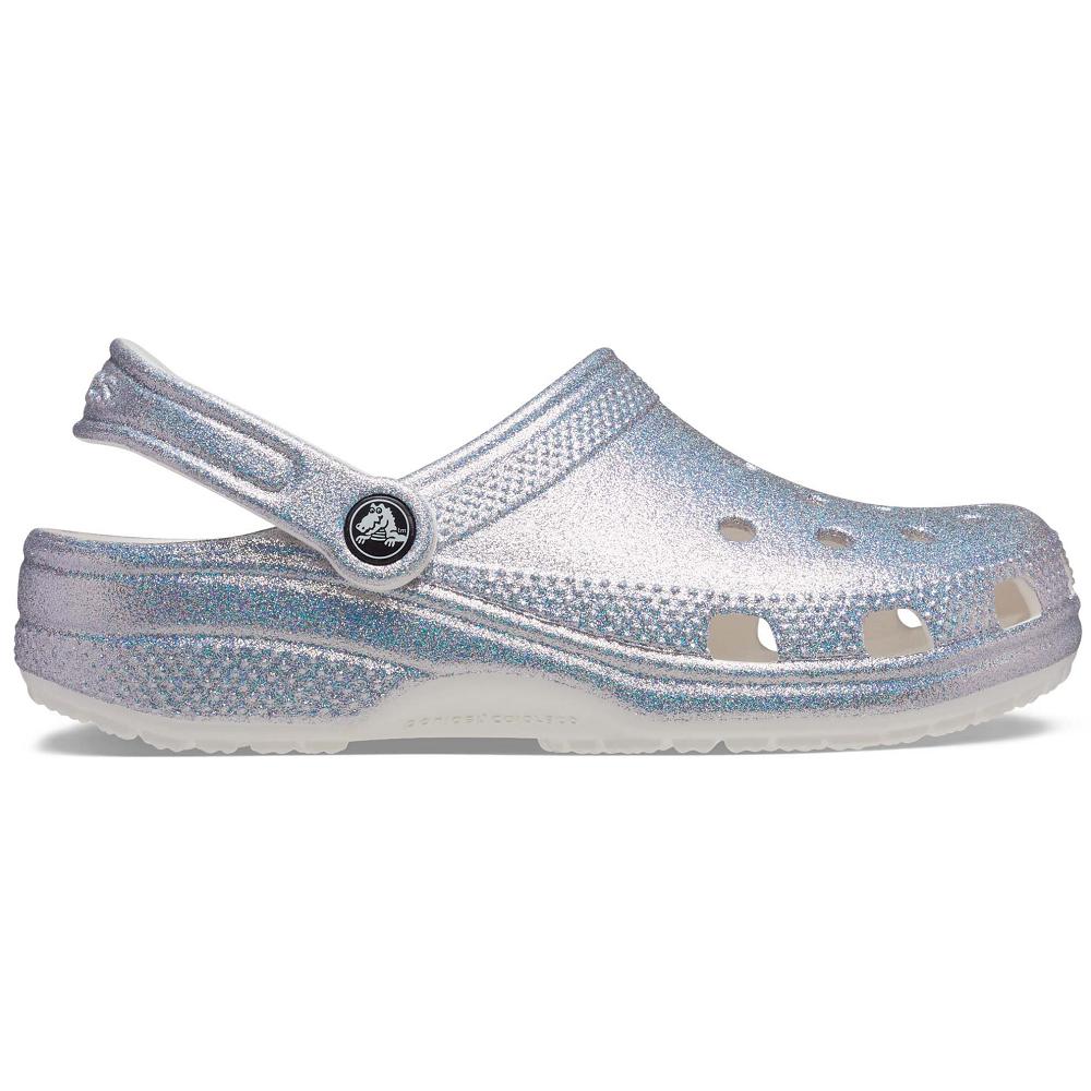 Crocs Classic Glitter Gümüş | DLBGIH382