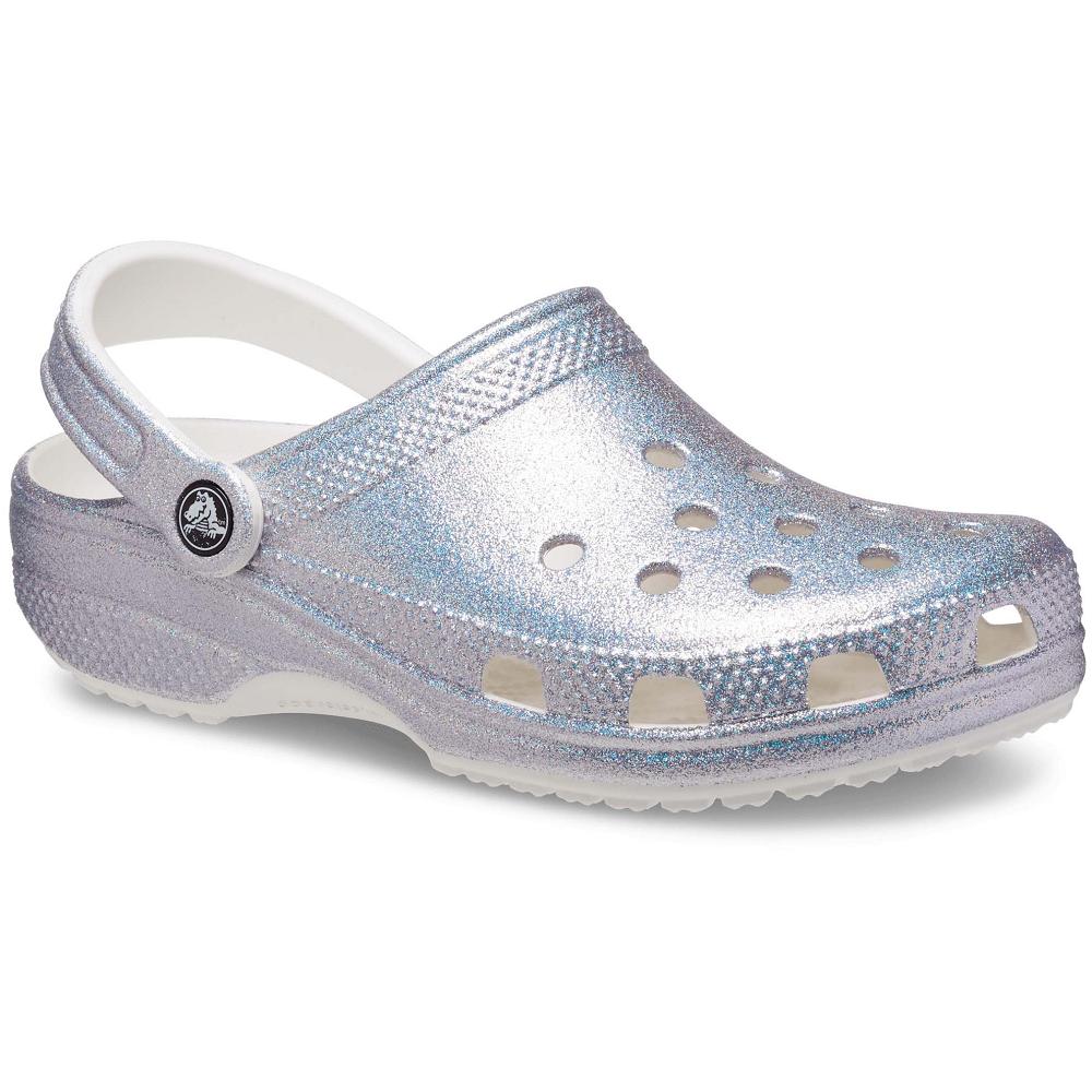 Crocs Classic Glitter Gümüş | DLBGIH382