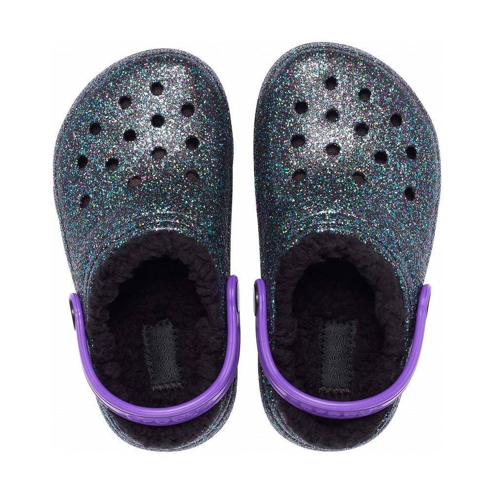 Crocs Classic Glitter Lined Zeytin Yeşili | OJXAZD613