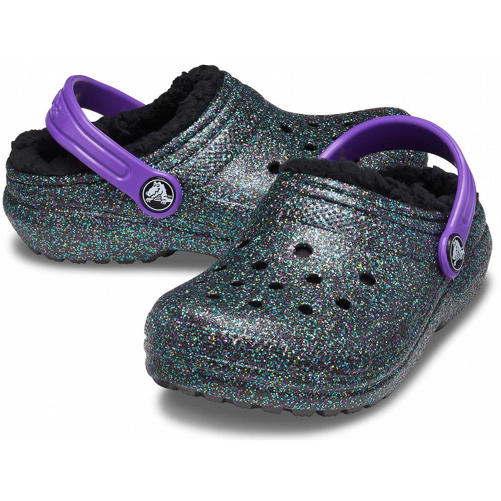 Crocs Classic Glitter Lined Zeytin Yeşili | EPMIBC325