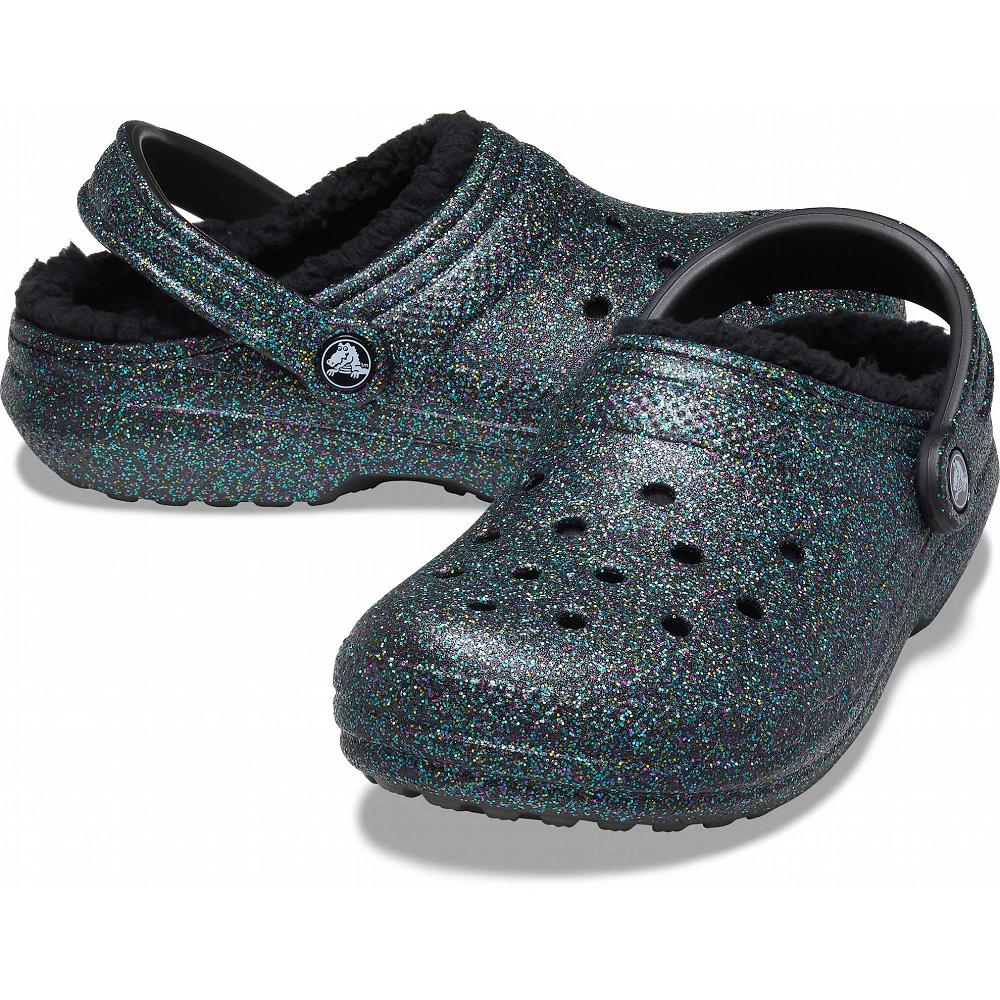 Crocs Classic Glitter Lined Zeytin Yeşili | EDMFTQ145