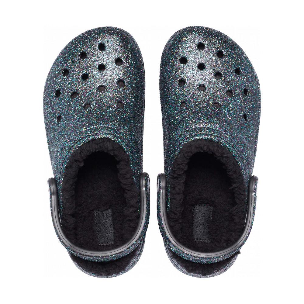 Crocs Classic Glitter Lined Zeytin Yeşili | EDMFTQ145