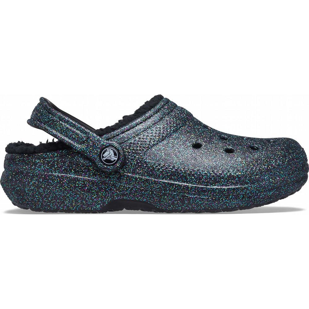 Crocs Classic Glitter Lined Zeytin Yeşili | EDMFTQ145