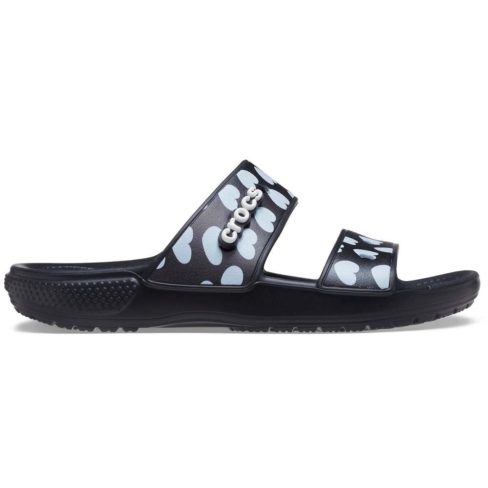 Crocs Classic Heart Print Siyah | AWDULZ806