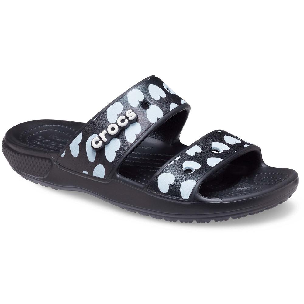 Crocs Classic Heart Print Siyah | AWDULZ806
