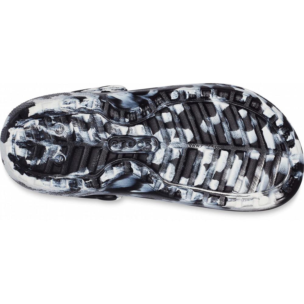 Crocs Classic Lined Marbled Siyah Beyaz | YNTZDQ827