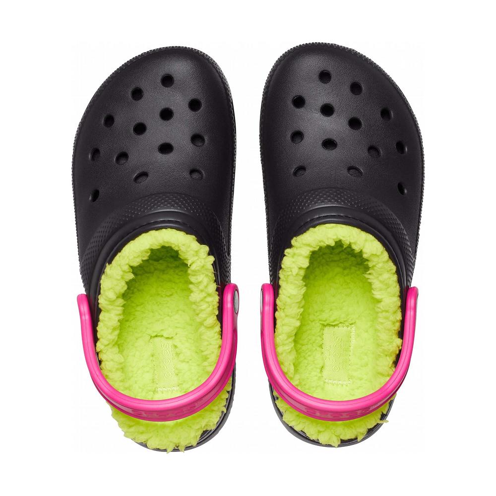 Crocs Classic Lined Pop Strap Siyah | WKLYPR236