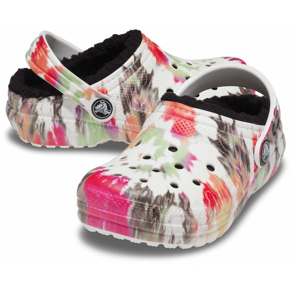 Crocs Classic Lined TieTürkiye -Dye Graphic Beyaz Renkli | HJCWGT608