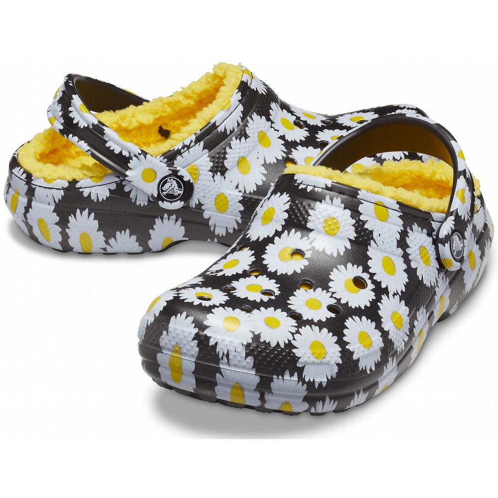 Crocs Classic Lined Vacay Vibes Siyah Beyaz | YPWXMH635