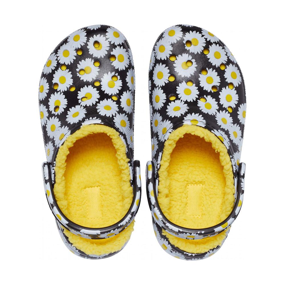 Crocs Classic Lined Vacay Vibes Siyah Beyaz | YPWXMH635