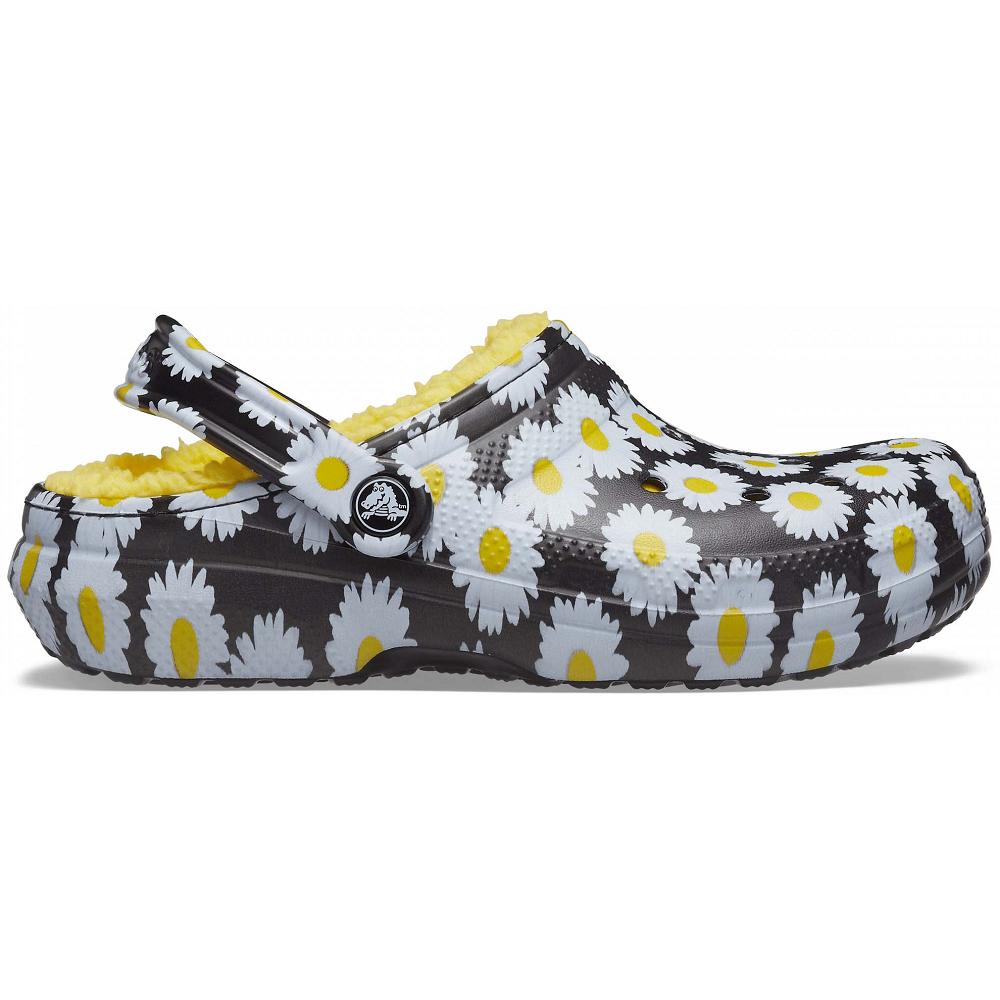 Crocs Classic Lined Vacay Vibes Siyah Beyaz | YPWXMH635
