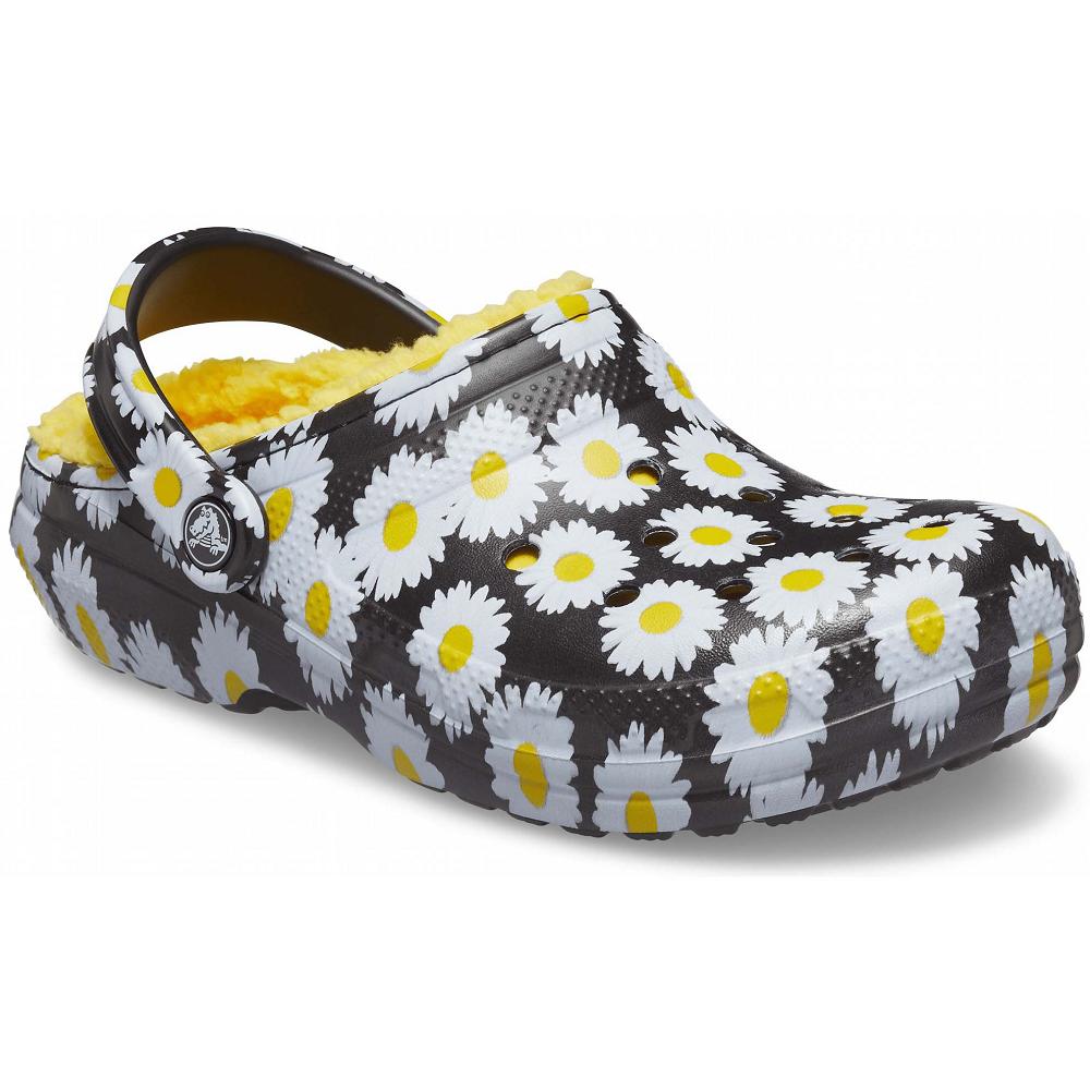 Crocs Classic Lined Vacay Vibes Siyah Beyaz | YPWXMH635