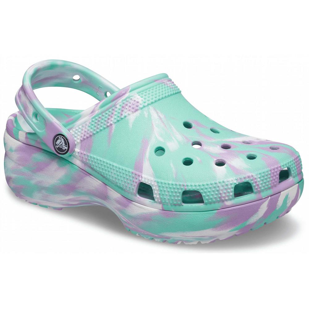 Crocs Classic Platform Marbled Nane | CEWMRN932