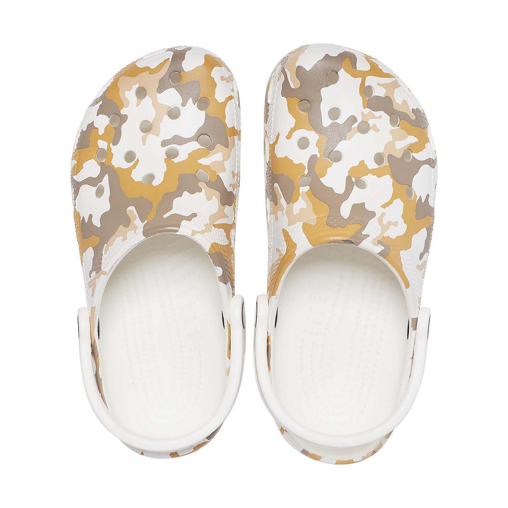 Crocs Classic Printed Beyaz Kahverengi | JSUHQG249