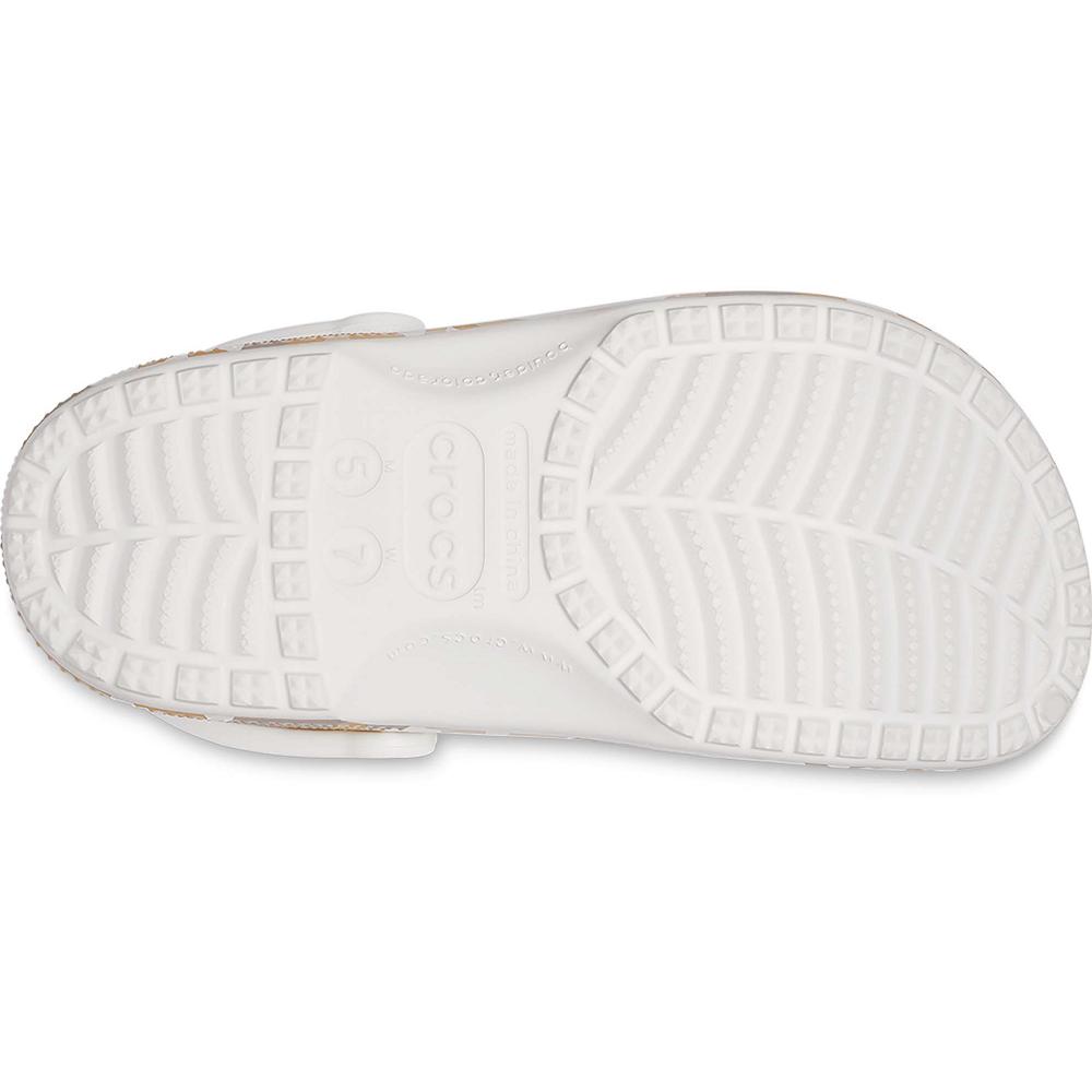 Crocs Classic Printed Beyaz Kahverengi | JSUHQG249