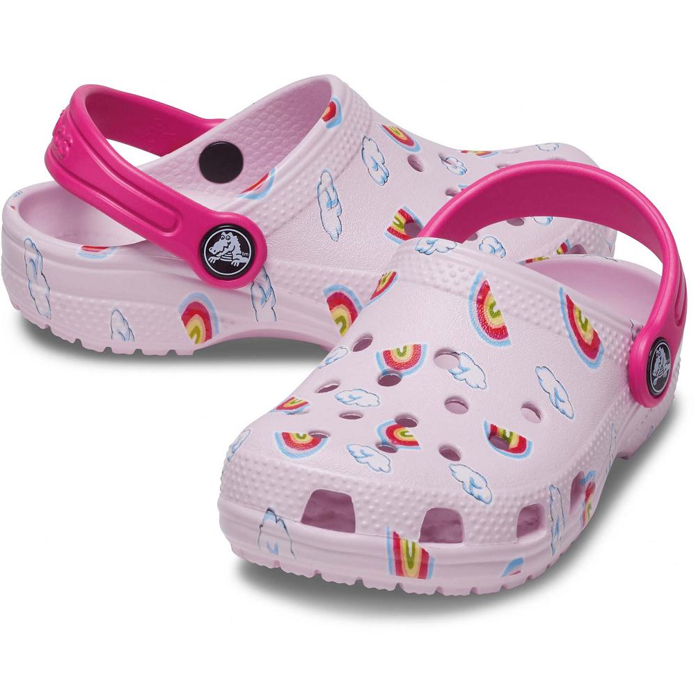 Crocs Classic Toddler Printed Pembe | KTOJSM069