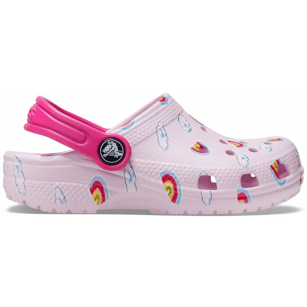 Crocs Classic Toddler Printed Pembe | KTOJSM069