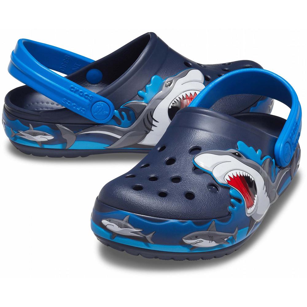 Crocs Fun Lab Shark Lights Lacivert | ZXRQBE619
