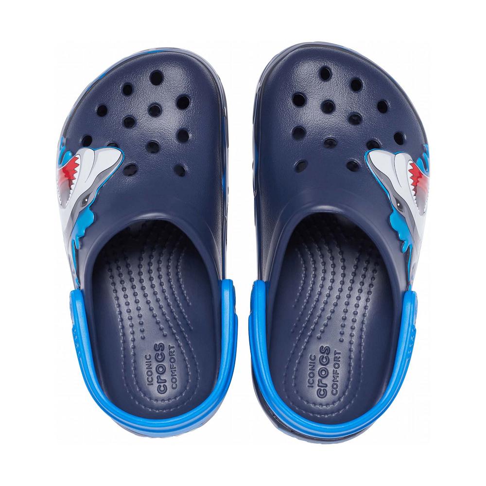 Crocs Fun Lab Shark Lights Lacivert | ZXRQBE619