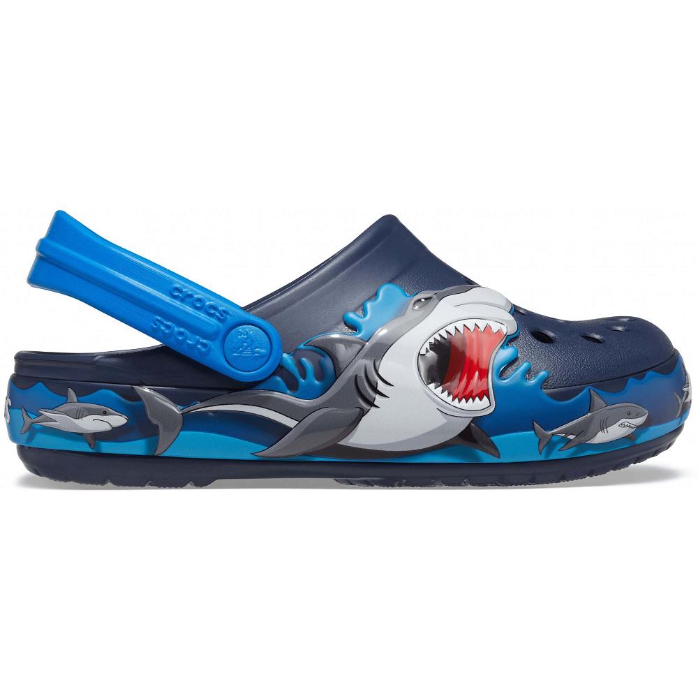 Crocs Fun Lab Shark Lights Lacivert | ZXRQBE619