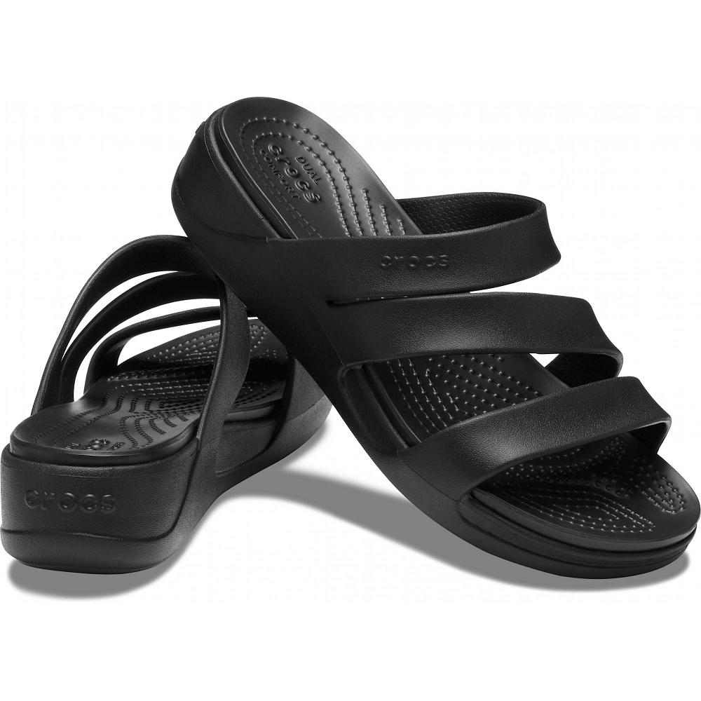 Crocs Monterey Strappy Siyah | YFKHTZ948