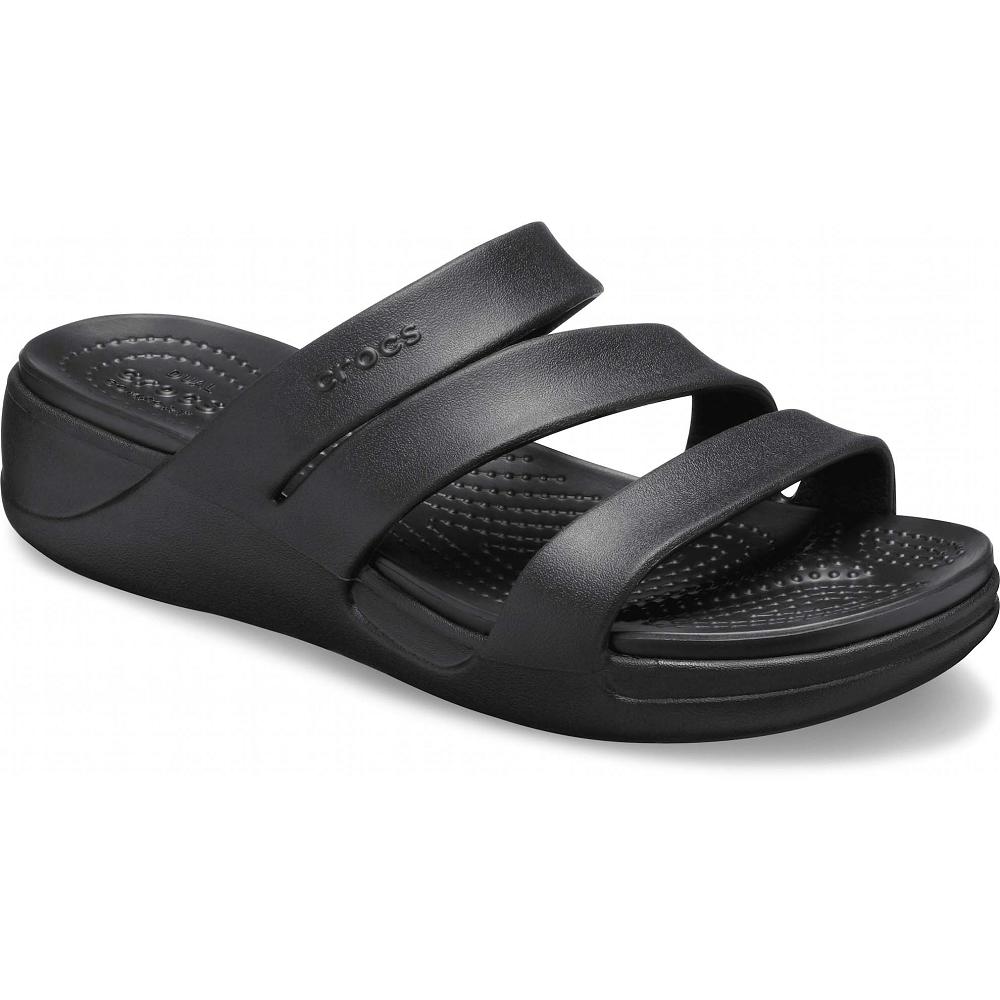 Crocs Monterey Strappy Siyah | YFKHTZ948