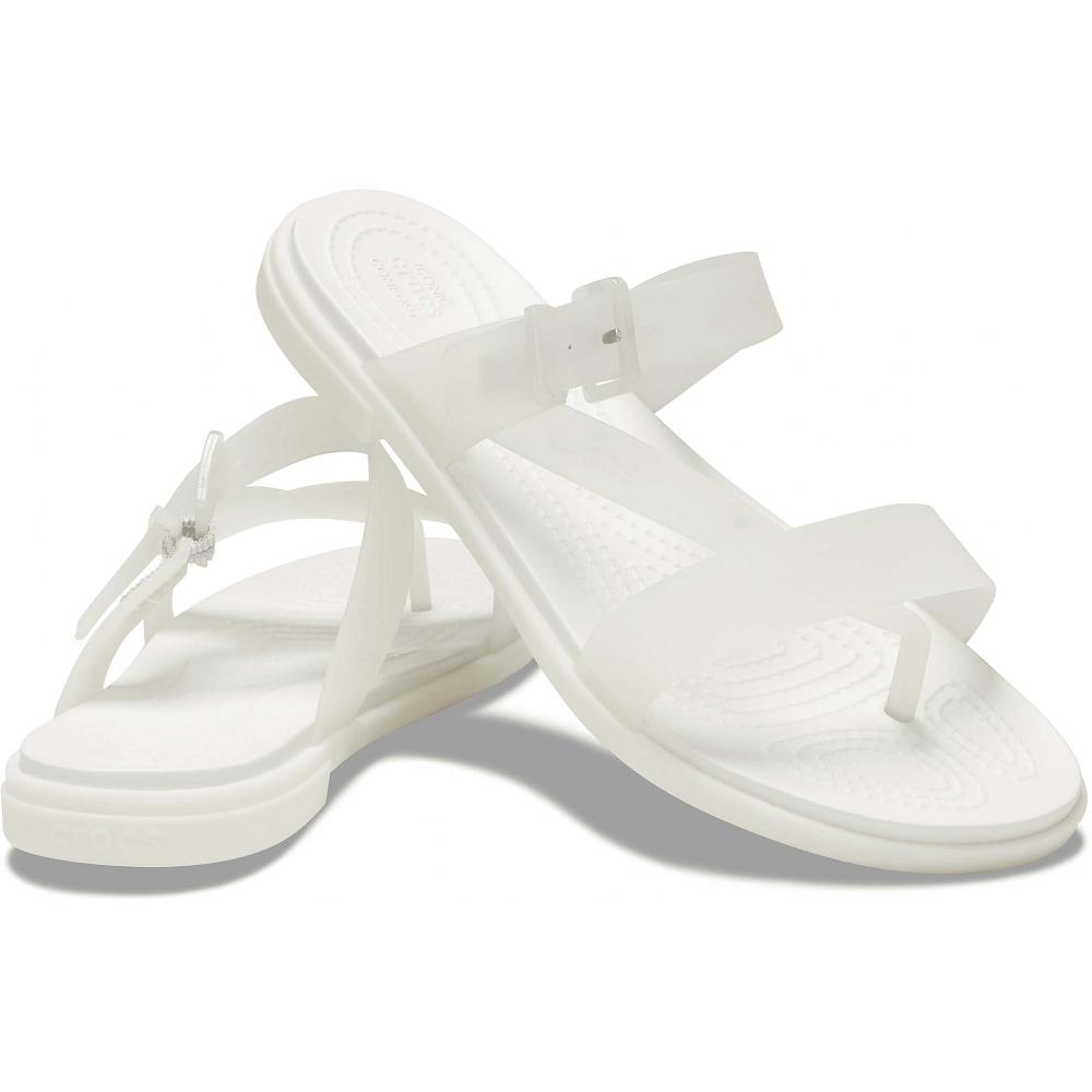 Crocs Tulum Translucent Toe Post Beyaz | RSHBME291