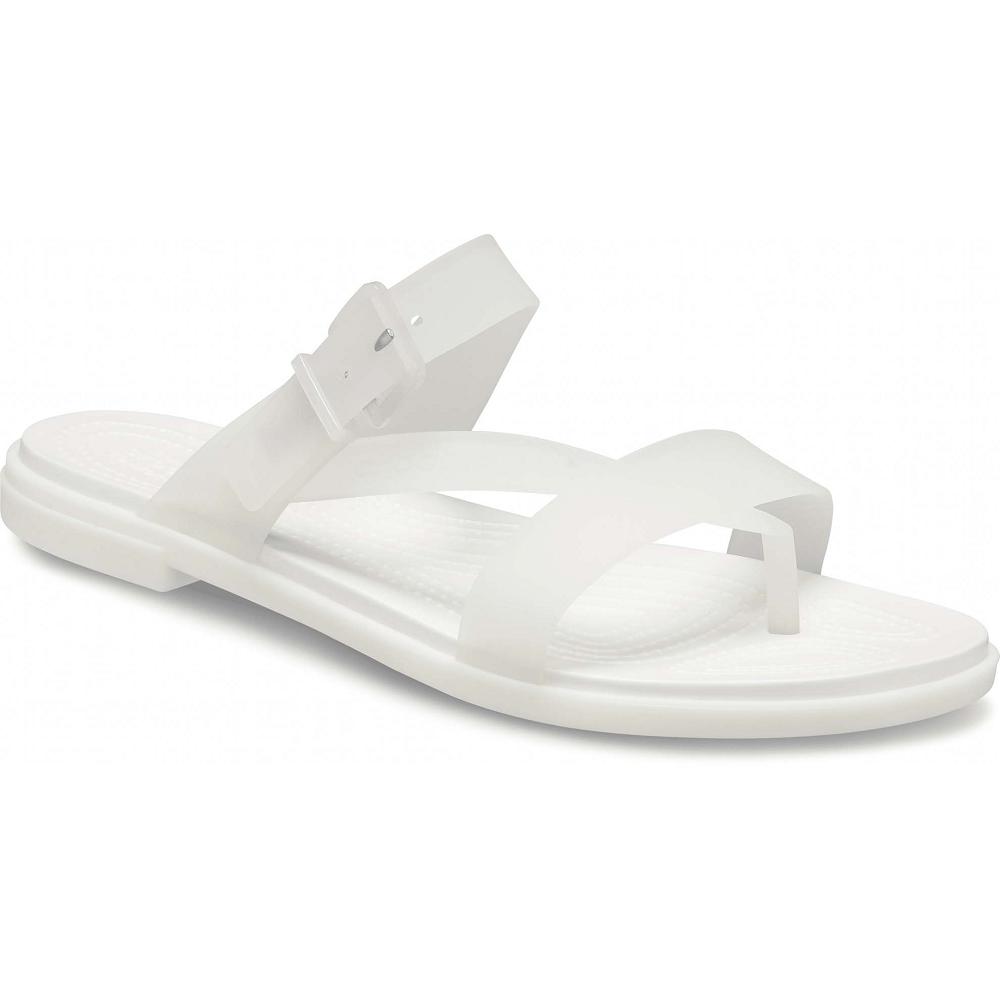 Crocs Tulum Translucent Toe Post Beyaz | RSHBME291